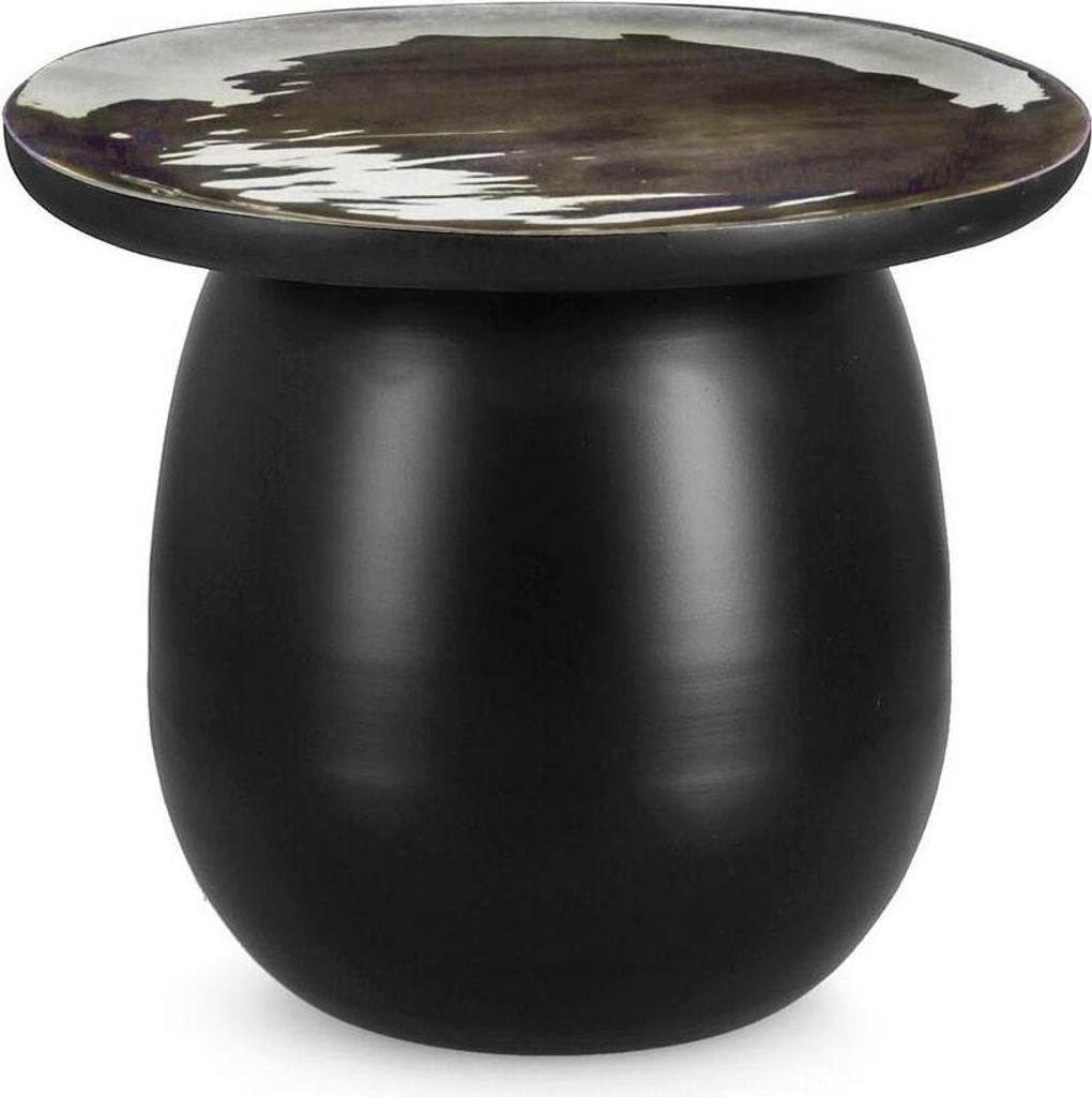 Couchtisch Zainab 40 x 40 x 35 cm Stahl Mangoholz Schwarz