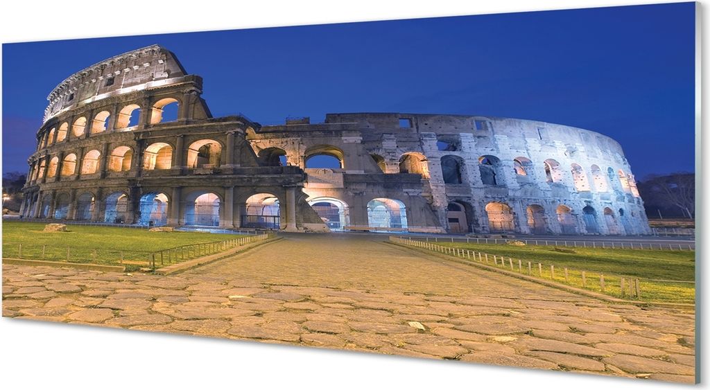 Glasbilder 125x50 Wandkunst Sunset Rom Colosseum Produktbild 