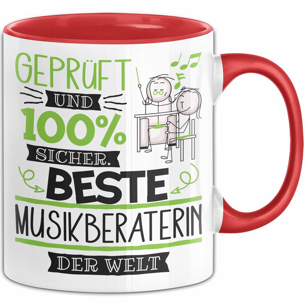 Beste Musikberaterin Der Welt Tasse Geschenk für Eine Musikberaterin Und Sicher Geschenkidee Geburtstag Weihnachten (Rot)