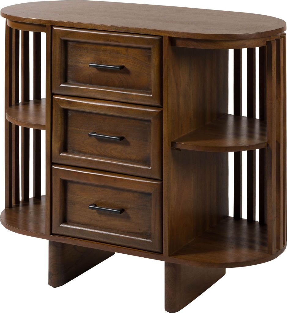 MASSIVMOEBEL24 Kommode Akazie 90x40x80 natur lackiert MADRID #65
