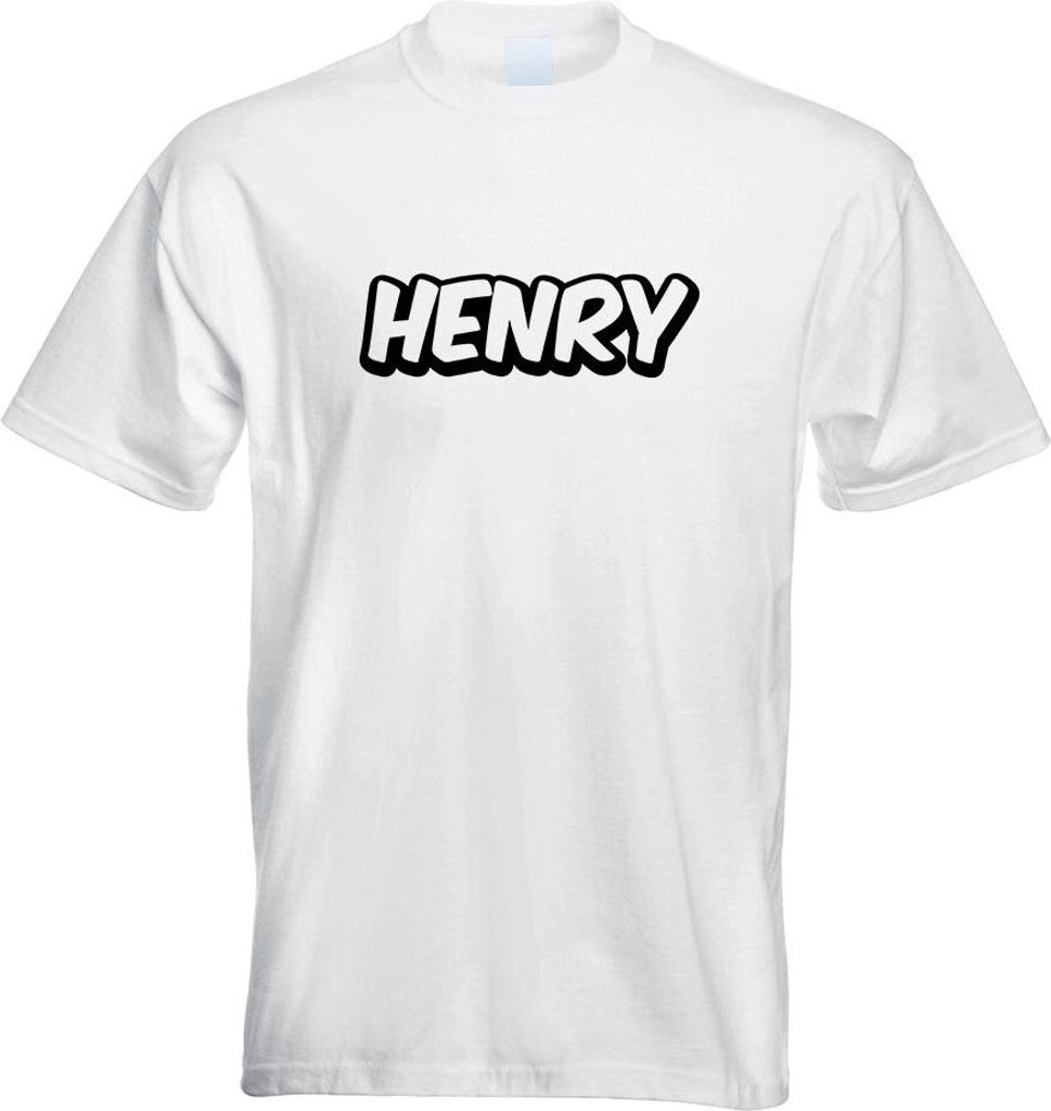 Kiwistar - T-Shirt - Weiss - Henry Vorname Jungen Motiv Bedruckt Funshirt Design Print - mit Motiv Bedruckt - Funshirt Design - Sport - Freizeit - ...