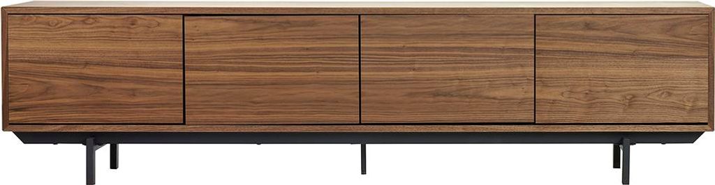 Miliboo - Vintage-TV-Möbel Walnuss und Metall B200 cm MANNY