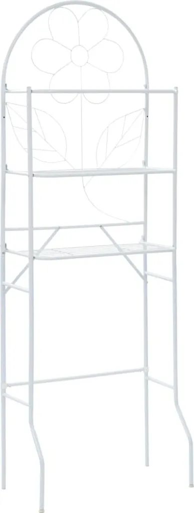 Scaffale WC Bianco 60x33x174 cm - Organizzatore Bagno in Acciaio