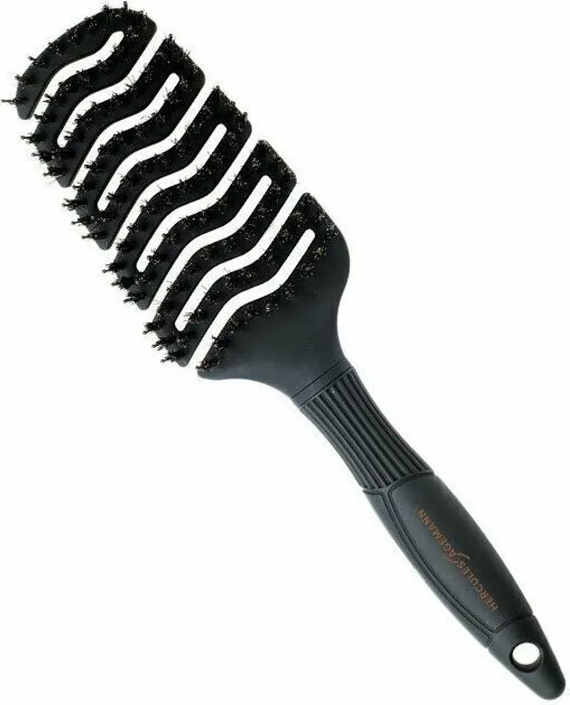 Brosse démêlante Hercules poils de sanglier pour cheveux longs Noir