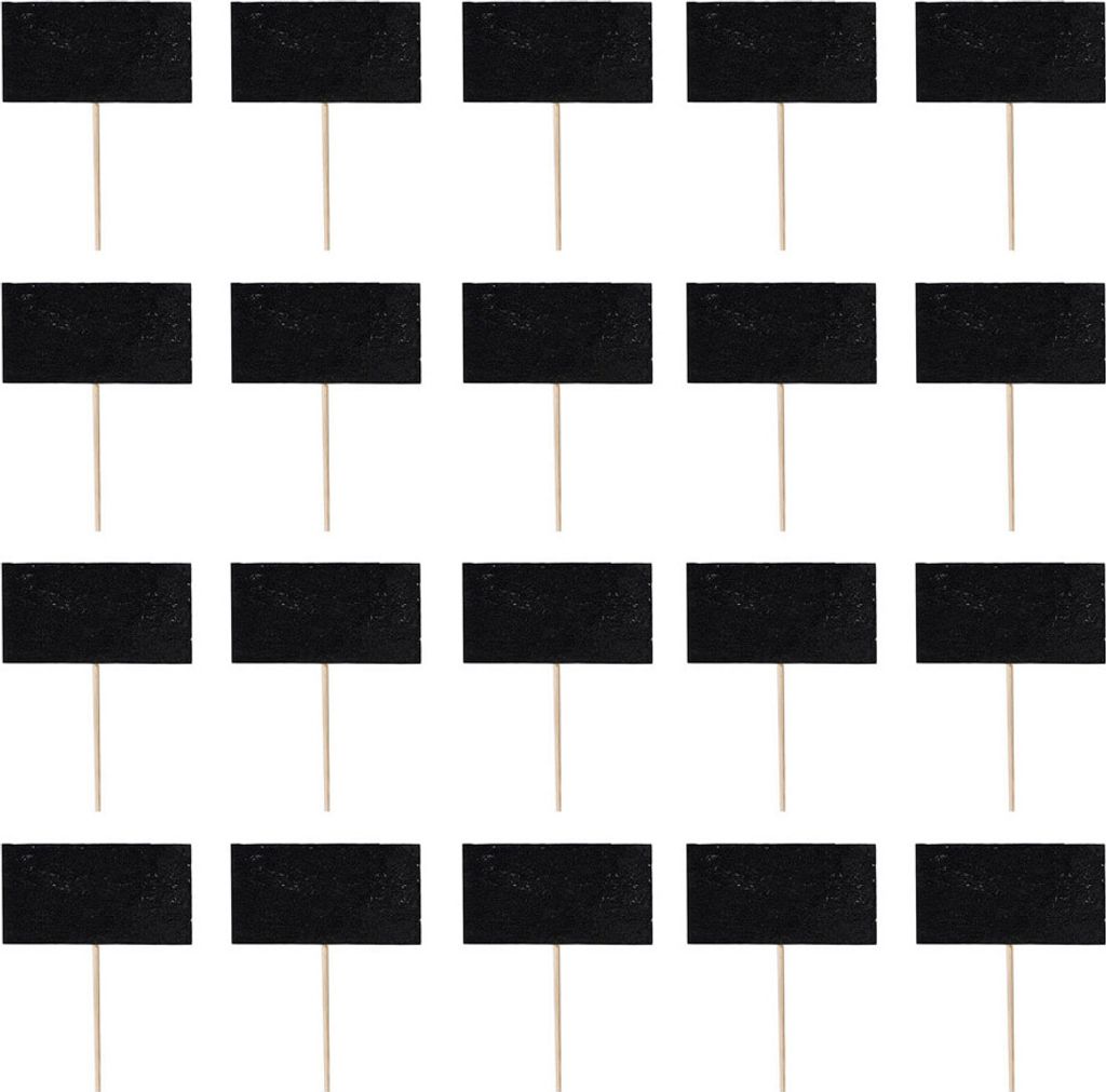 20tlg. Beetstecker TAFEL schwarz natur aus Holz Kräuterschilder Holzschilder zum Stecken