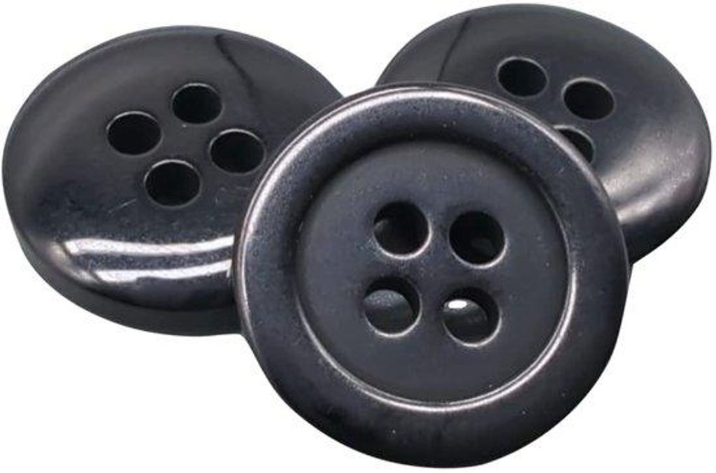 Schwarze 15mm Perlenknöpfe verschiedene Größen
