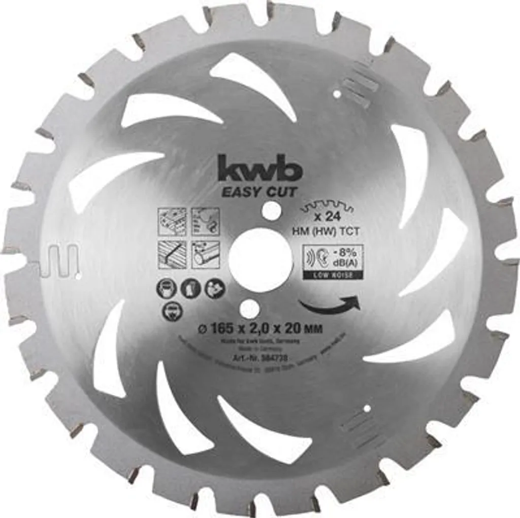 Lama per sega circolare KWB, Hm 165X20 Akku Top