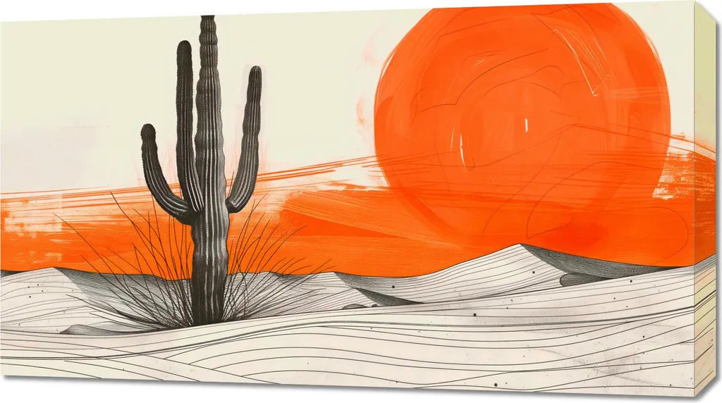 Quadro 90x50cm Cactus Saguaro - 1
