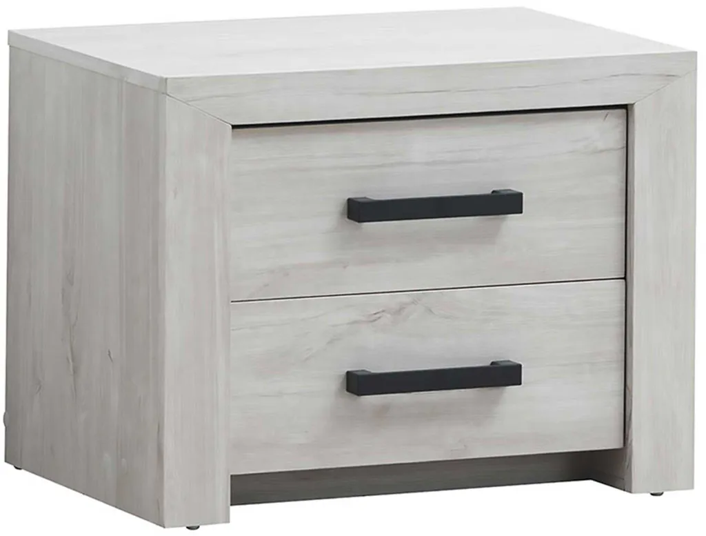 Table de chevet Elvira chêne blanc - Meuble de nuit gain de place