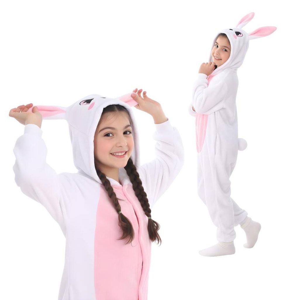 Onesie Kigurumi Pyžamo Králik Prevlek Kostým Deti 125 - Obrázok produktu 