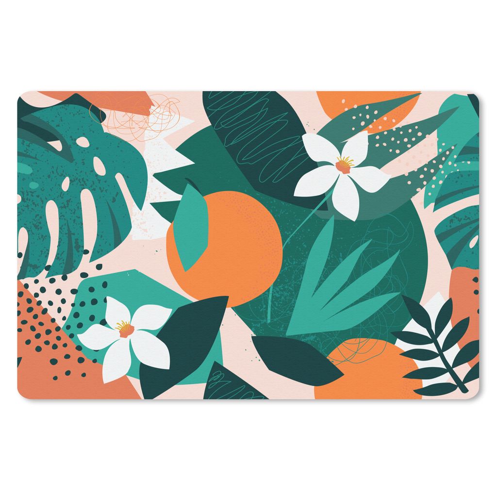 MuchoWow Mauspad Mousepad Blumen - Obst - Dschungel 27x18 cm - Mousepads - Maus Mat - Pad - Mausunterlage - Büroartikel - Desk Matten