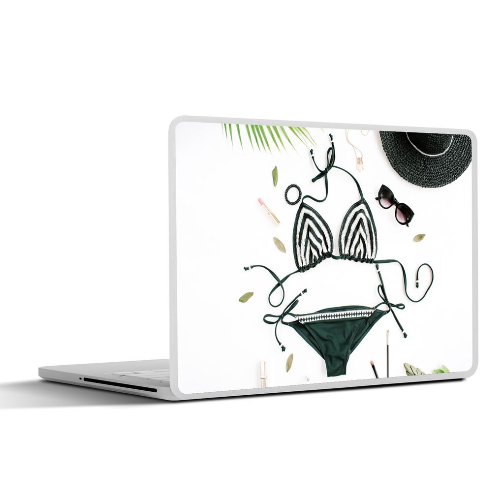 MuchoWow Laptop Aufkleber Sticker Cover Bikini - Schwarz - Hut 30x22 cm - Laptop-Sticker