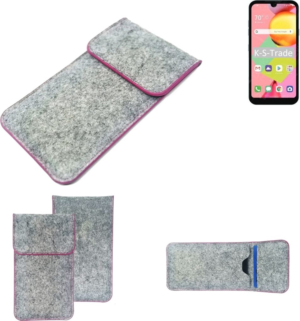 K-S-Trade Handy Schutz Hülle kompatibel mit LG Electronics Risio 4 Schutzhülle Handyhülle Filztasche Pouch Tasche Case Sleeve Filzhülle hellgrau