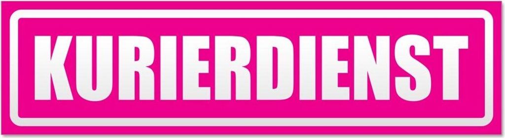 Kiwistar Kurierdienst invertiert Magnetschild Schild magnetisch - 20cm Pink - Magnetfolie für Auto PKW Kfz