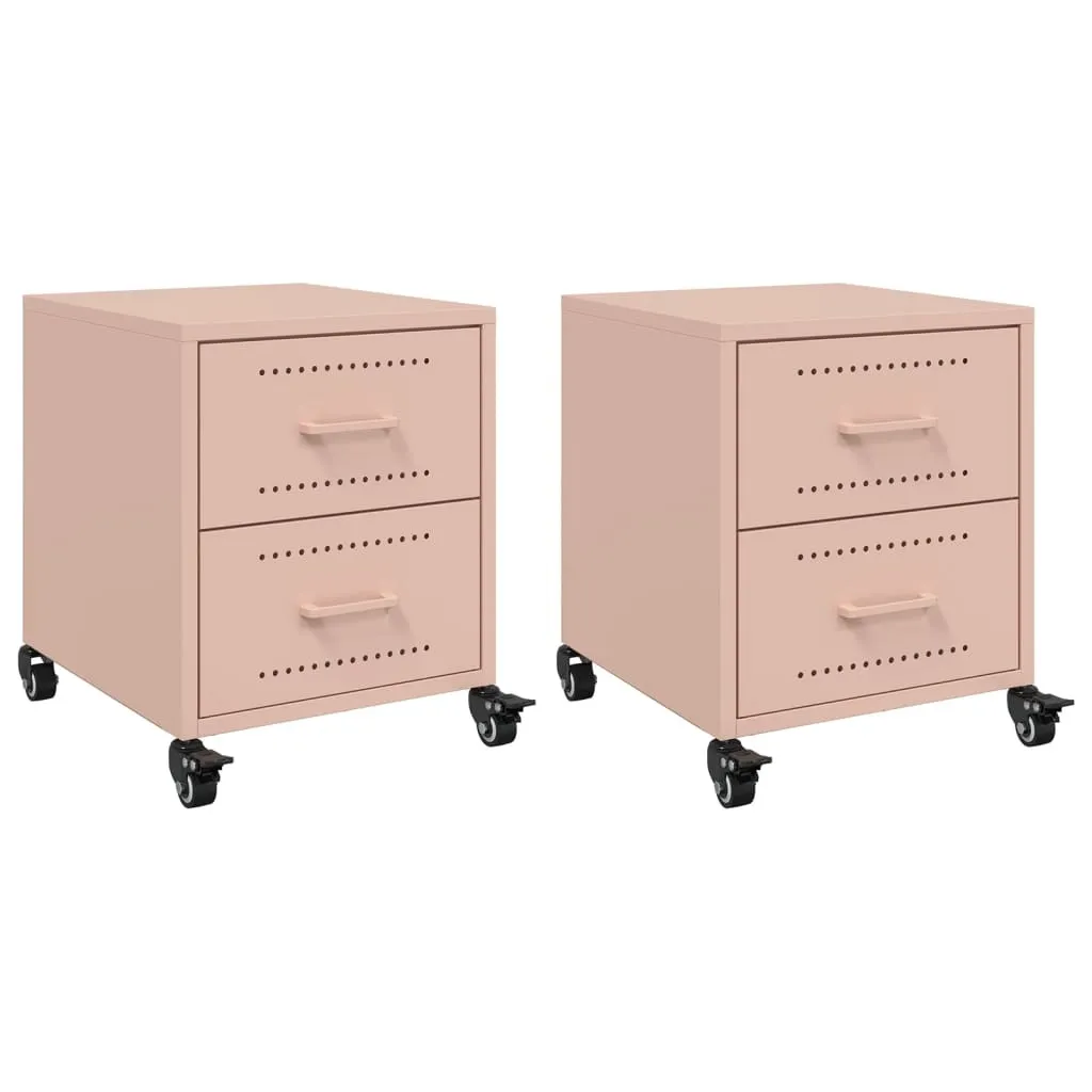 SYFAX™ Comodini 2 pz Rosa 36x39x43,5 cm in Acciaio