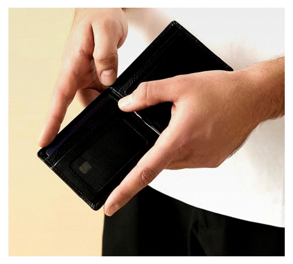 Geldbörse aus Leder in Schwarz - Portemonnaie für Damen und Herren mit RFID-Schutz und Geldclip - Ideal für Karten und Scheine