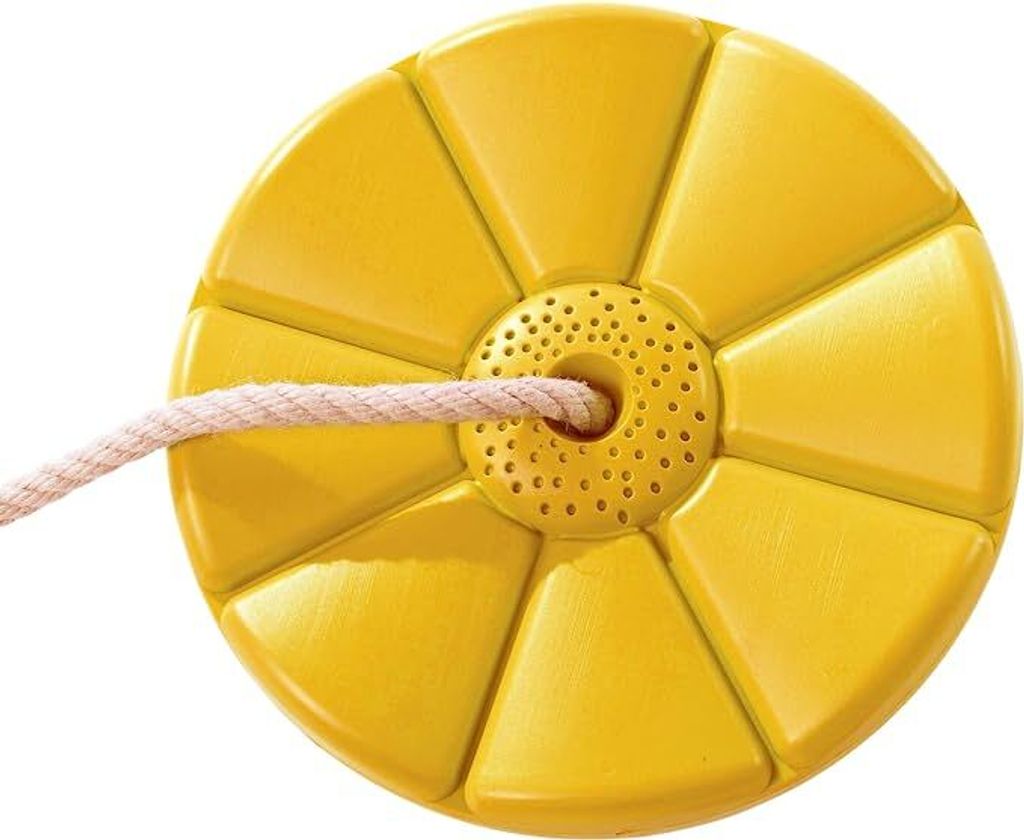 TRIBECCO Schaukel Blume Schaukelrad Schaukelteller Spielplatz Schaukelsitz Anti-Rutsch-Kunststoff (Gelb)