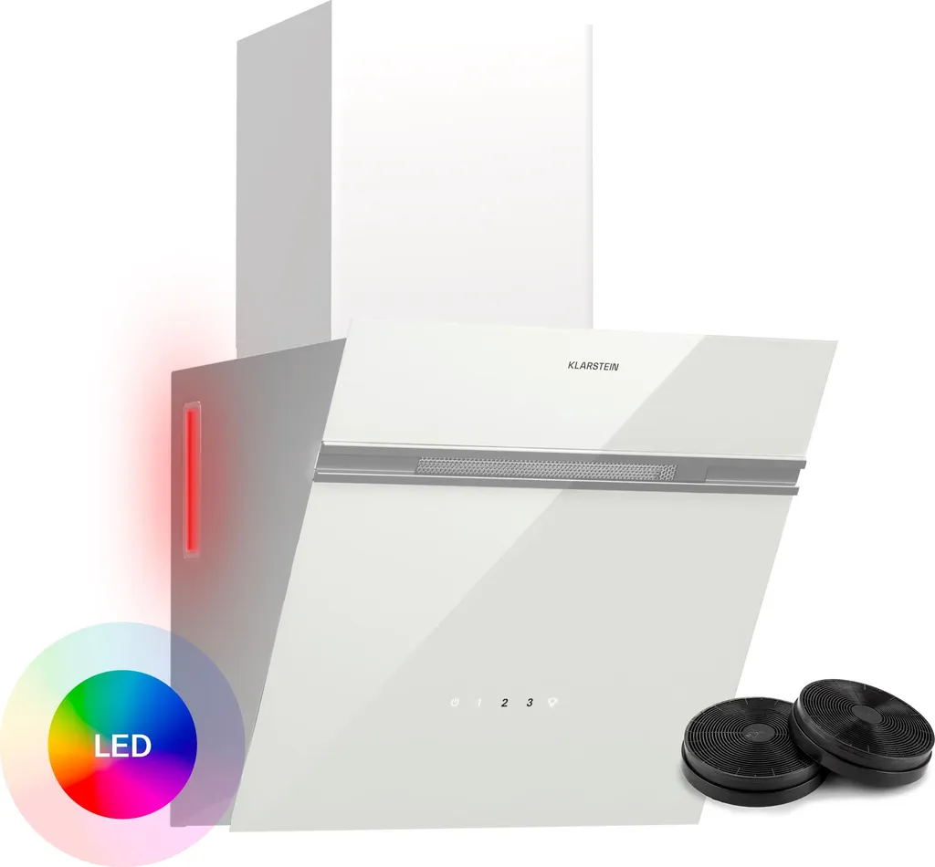 Klarstein Alina Hotte Aspirante 570 m³/h Classe A Blanche 60cm Design