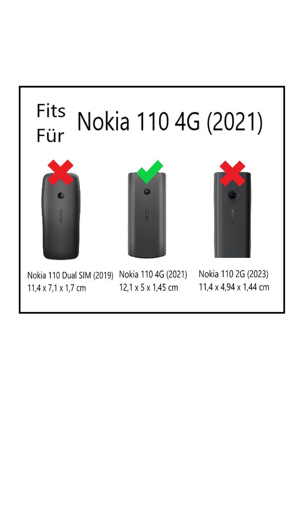 Custodia in pelle con clip da cintura per Nokia 105 / 110 Immagine del prodotto 