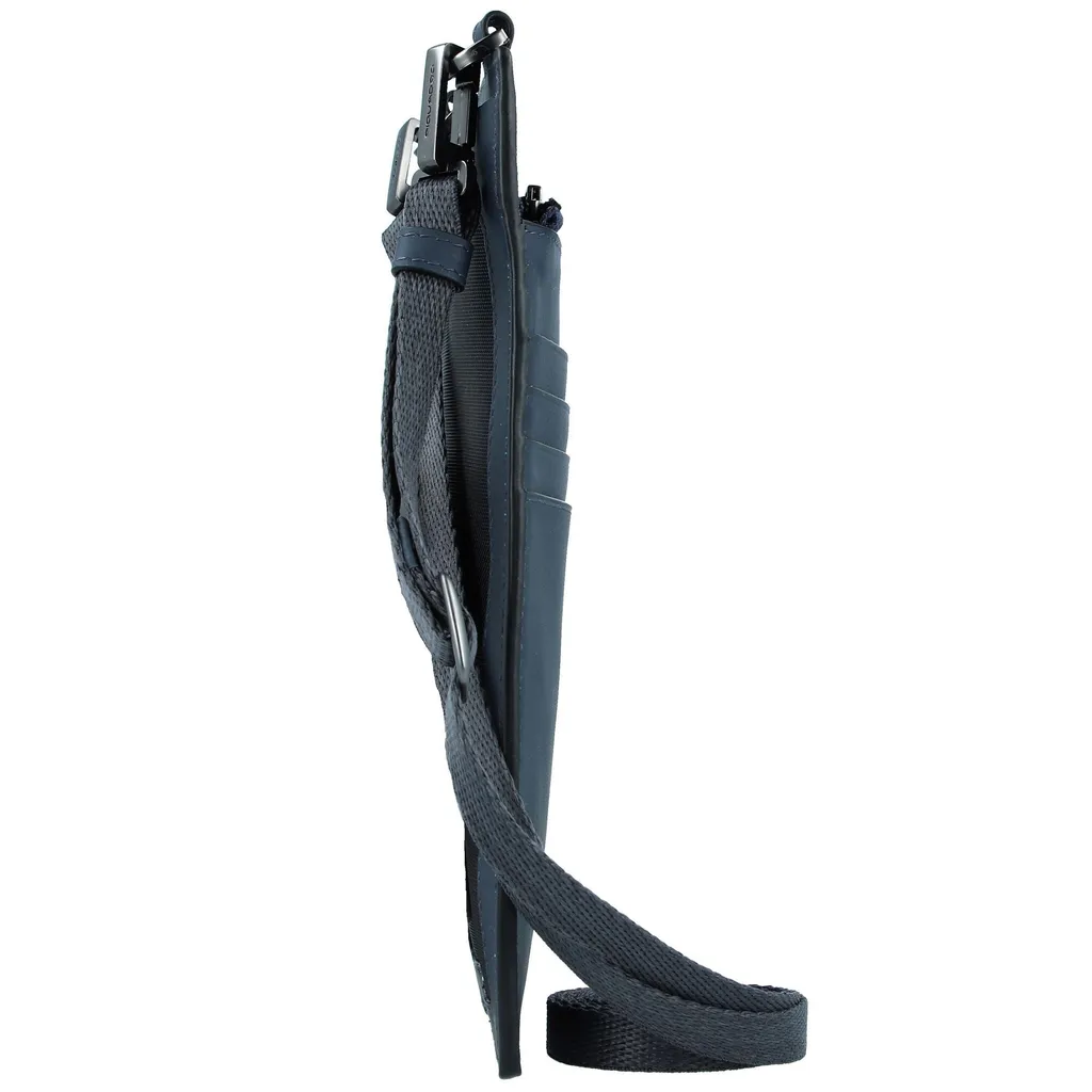 Sacoche Piquadro PQJ en cuir bleu avec poche frontale pratique - 7