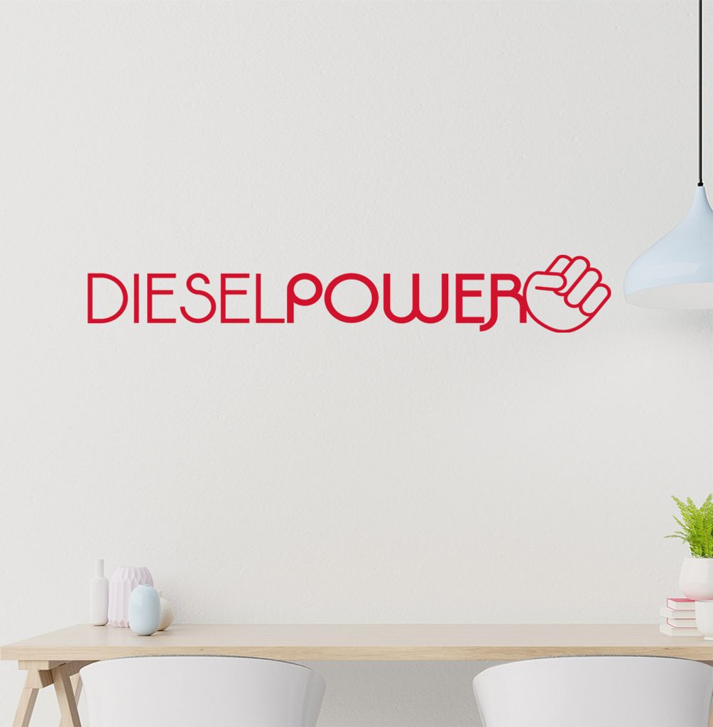 Diesel Power Wandtattoo in 6 Größen - Wandaufkleber Wall Sticker - Dekoration, Küche, Wohnzimmer, Schlafzimmer, Badezimmer