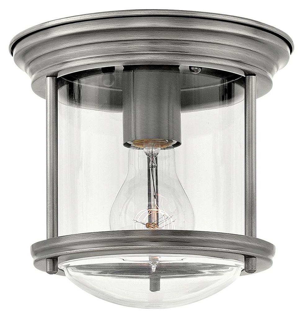 Elstead Hadrian Deckenleuchte E27 Antikes Nickel Klar IP44 Produktbild 