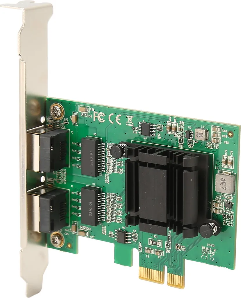 Adaptateur Réseau PCI Express 2 Ports RJ45 pour PC Fixe et Serveur Local
