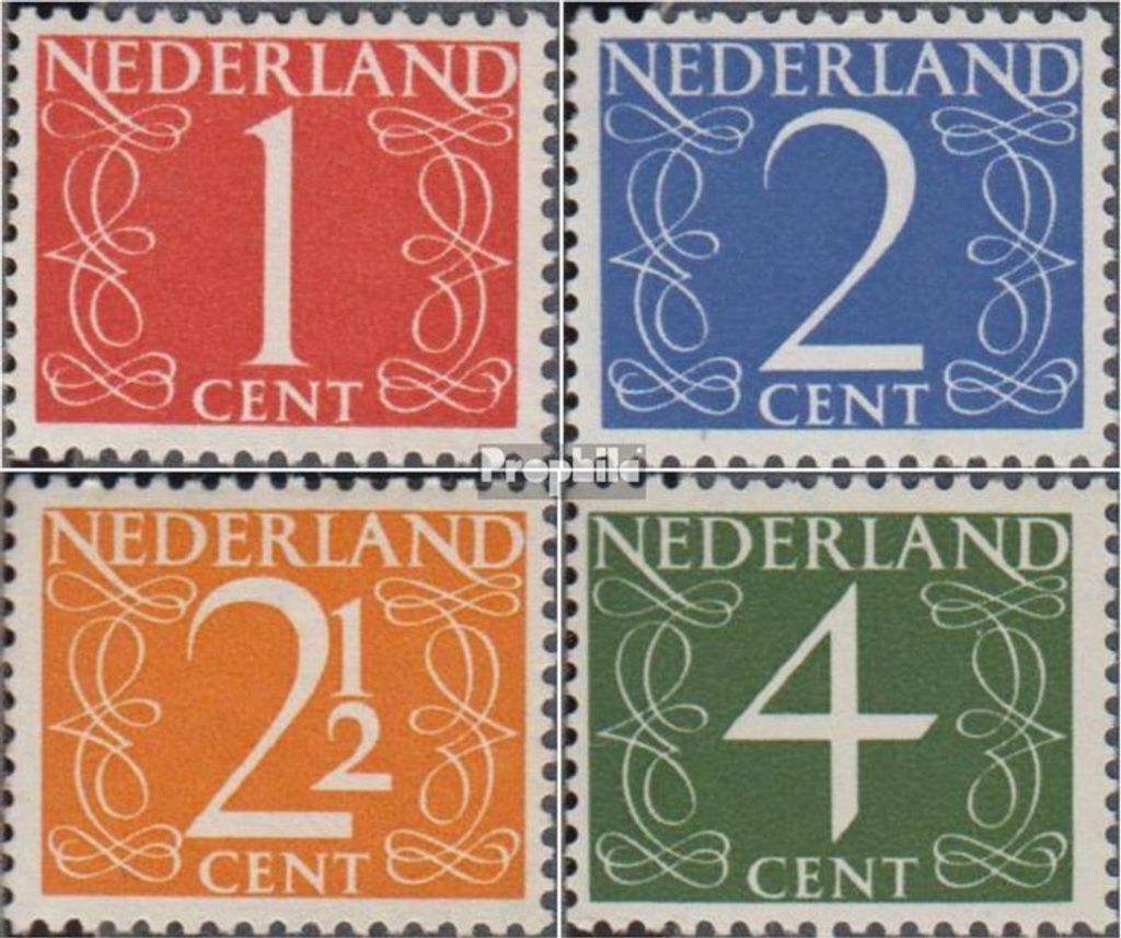 Briefmarken Niederlande 1946 Mi 468Y x A-471Y x A (kompl.Ausg.) postfrisch Freimarken: Ziffern