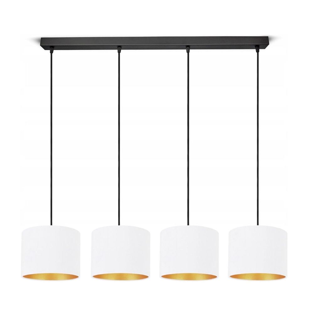 Deckenlampe Weiß Lampe Leuchte aus Velours Vintage Modern E27 Designerlauchte 4-flammig N230-H4-W
