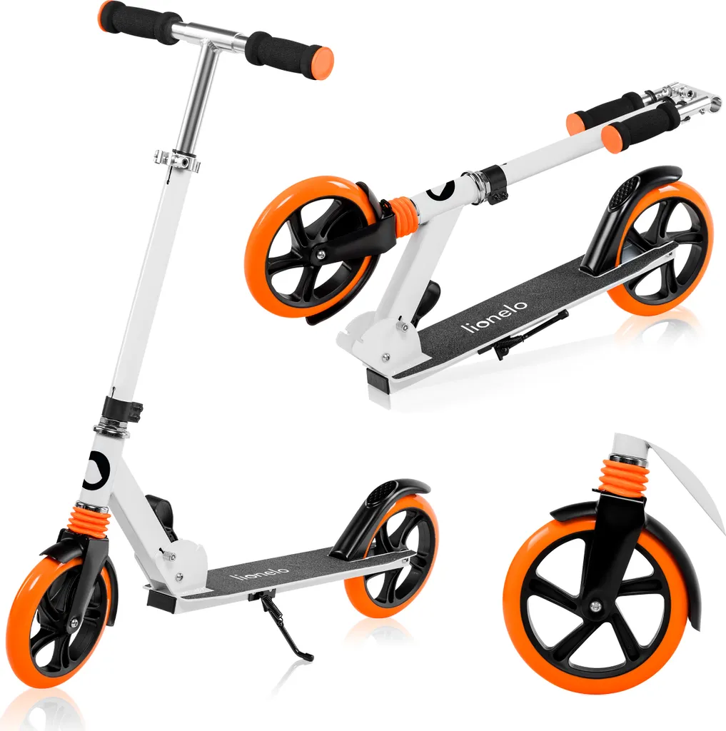 Trottinette Classique Lionelo Luca Blanche avec Grandes Roues de 20cm