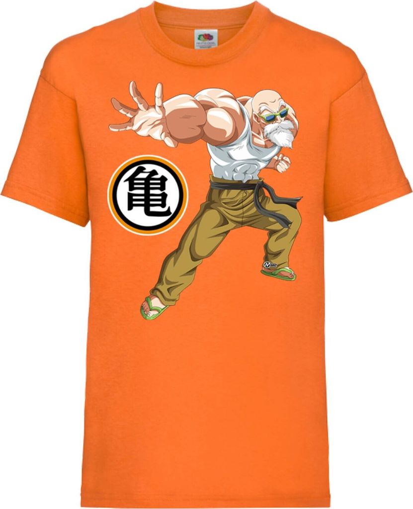 Kinder T-Shirt Dragon Anime Manga Ball Z 10 Teacher Sensei, 12-13 Jahr - 152 / Orange