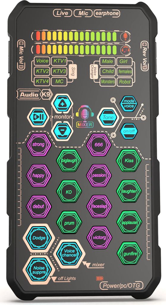 K9 Ruční zvuková karta Live Sound Board Set se změnou hlasu Obrázek produktu 
