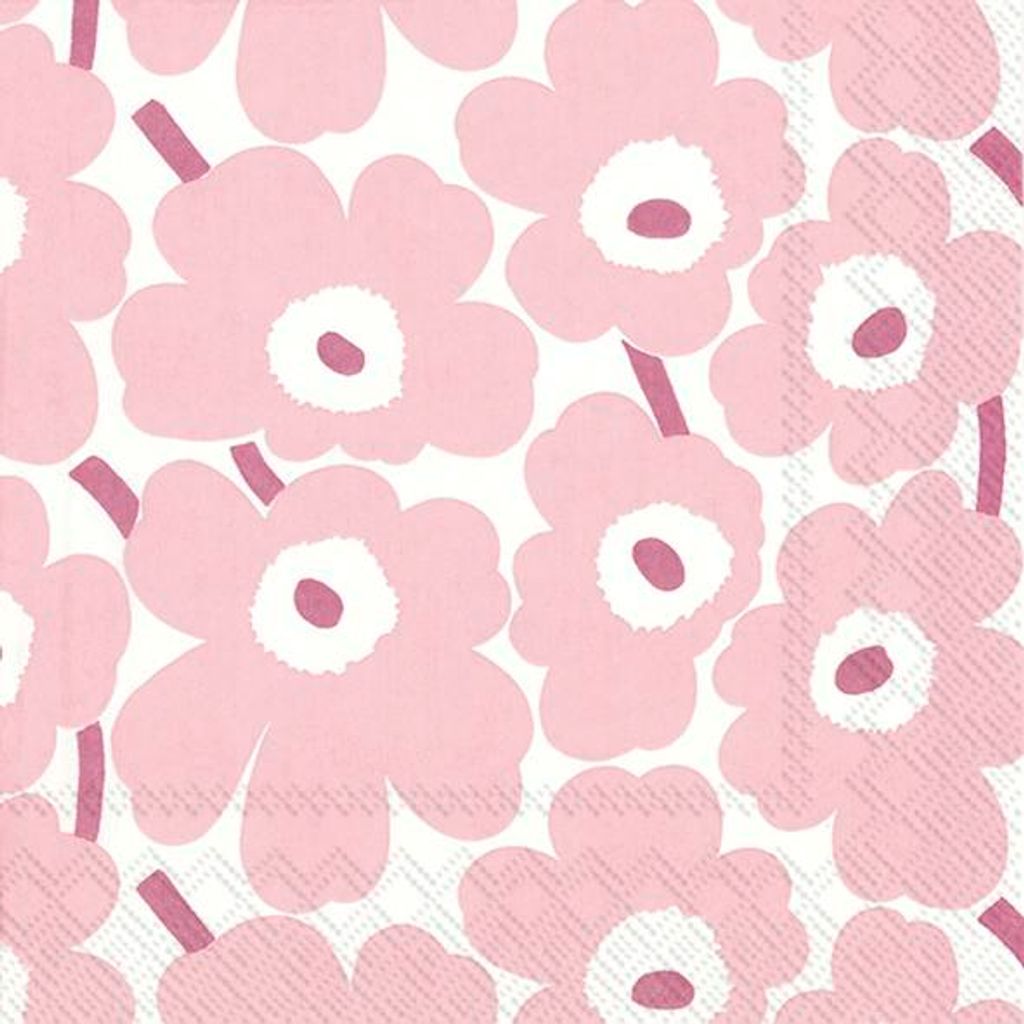 Servietten 25x25 cm - MINI UNIKKO light rose Produktbild 