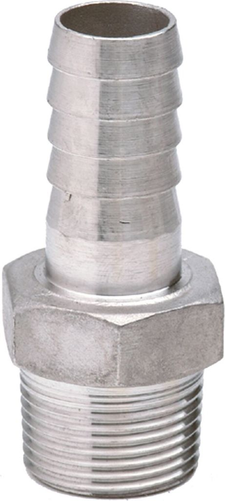 Edelstahl Fitting Schlauchtülle 1 Zoll x 27 mm Gewindefitting