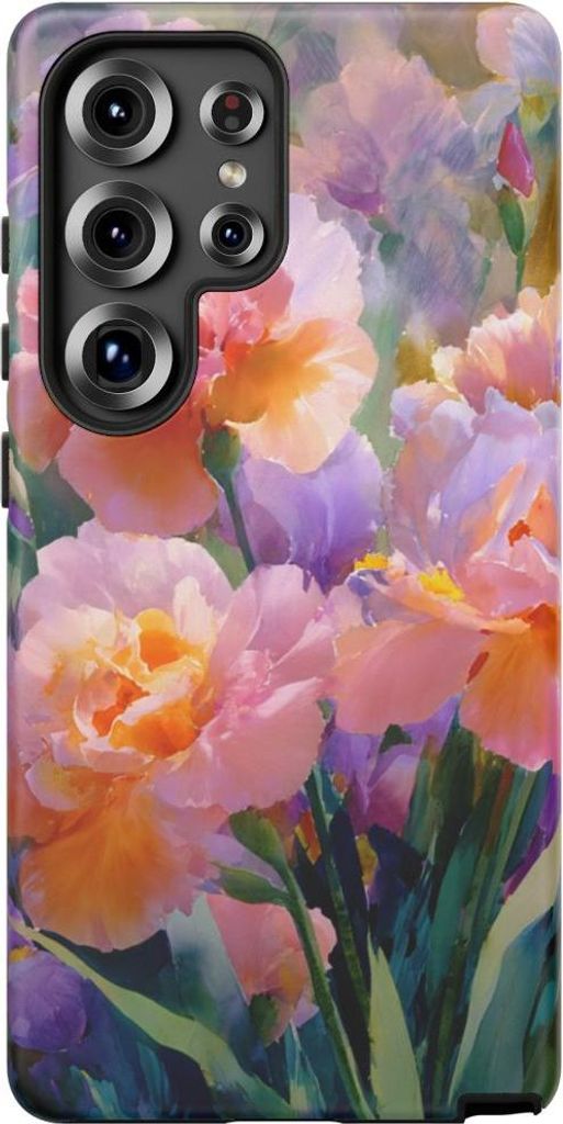 Aquarell-Blütenpracht in Pink und Lila – Hülle Kompatibel mit Galaxy S25 Ultra