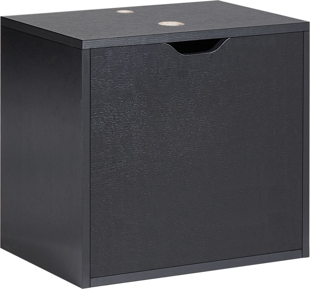 BELIANI Waschbeckenunterschrank Schwarz MDP Korpus 44 x 40 cm mit Tür Wandmontage Modernes Design Hängeschrank Bad Unterschrank für Badezimmer