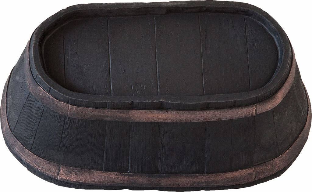 BigDean Weinfass Eichenfass Oval Kunststoff Gartenteich Produktbild 5