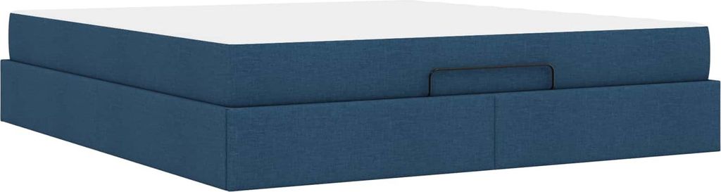 Bettgestell mit Matratze 2 pcs Blau Stoff