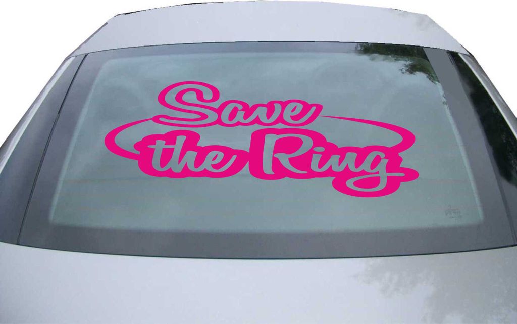 Indigos UG - Aufkleber Heckscheibe & Motorklappe DE6978 - pink - 600x221 mm - Save The Ring - Auto Scheiben Fenster Heckklappe Tuning Racing JDM - ...