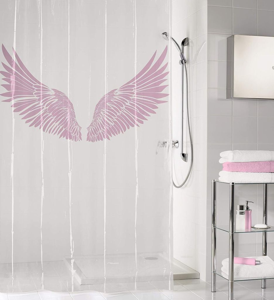 Kleine Wolke tenda da doccia Wings PEVA Flamingo 180x200 cm Immagine del prodotto 
