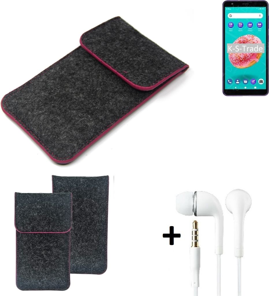 K-S-Trade Handy Hülle Schutz Hülle kompatibel mit ZTE Blade A3Y Schutzhülle Handyhülle Filztasche Pouch Tasche Case Sleeve Filzhülle dunkelgrau