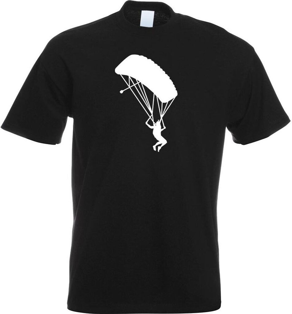 Kiwistar - T-Shirt - schwarz - Gleitschirmfliegen Figur Motiv Bedruckt Funshirt Design Print - mit Motiv Bedruckt - Funshirt Design - Sport - Freiz...