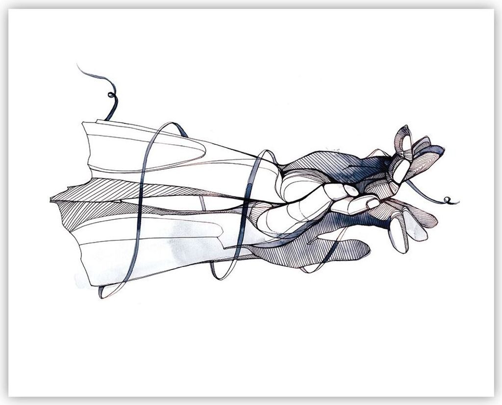 Poster - Poster ohne Rahmen - Hände Surrealismus Grafik - 50x40 cm - Wand Bild - Wanddeko - Wandbilder - Kunstposter - Wandposter - Bilder - Kunst...