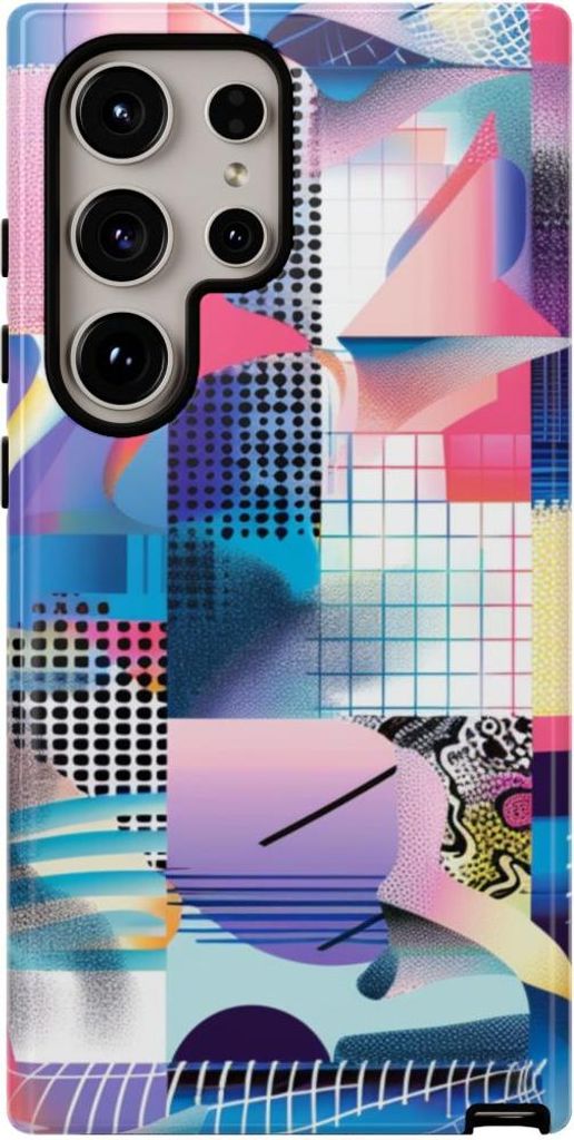 Buntes abstraktes Geometriemuster – Hülle Kompatibel mit Samsung Galaxy S24 Ultra
