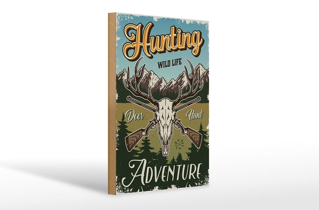 Holzschild Jagd 20x30cm Hunting wild life adventure