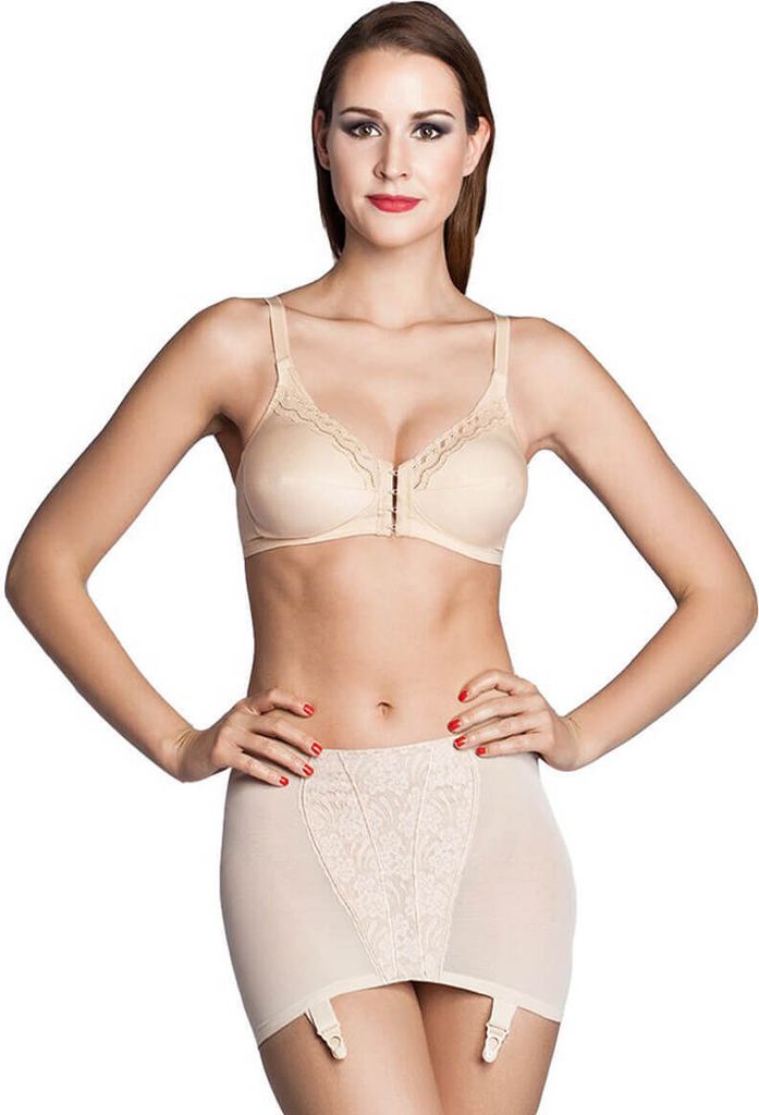Miss Perfect Dessous Damen Body Trim Vorderverschluss BH ohne Bügel (B-D 75-95) Fontverschluss BH Bügelloser BH Verschluss Vorne Baumwolle Spitze...