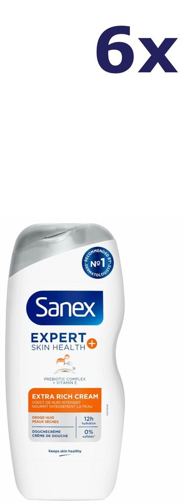 6x Sanex Douchegel - 250ml - expert skin health - droge huid