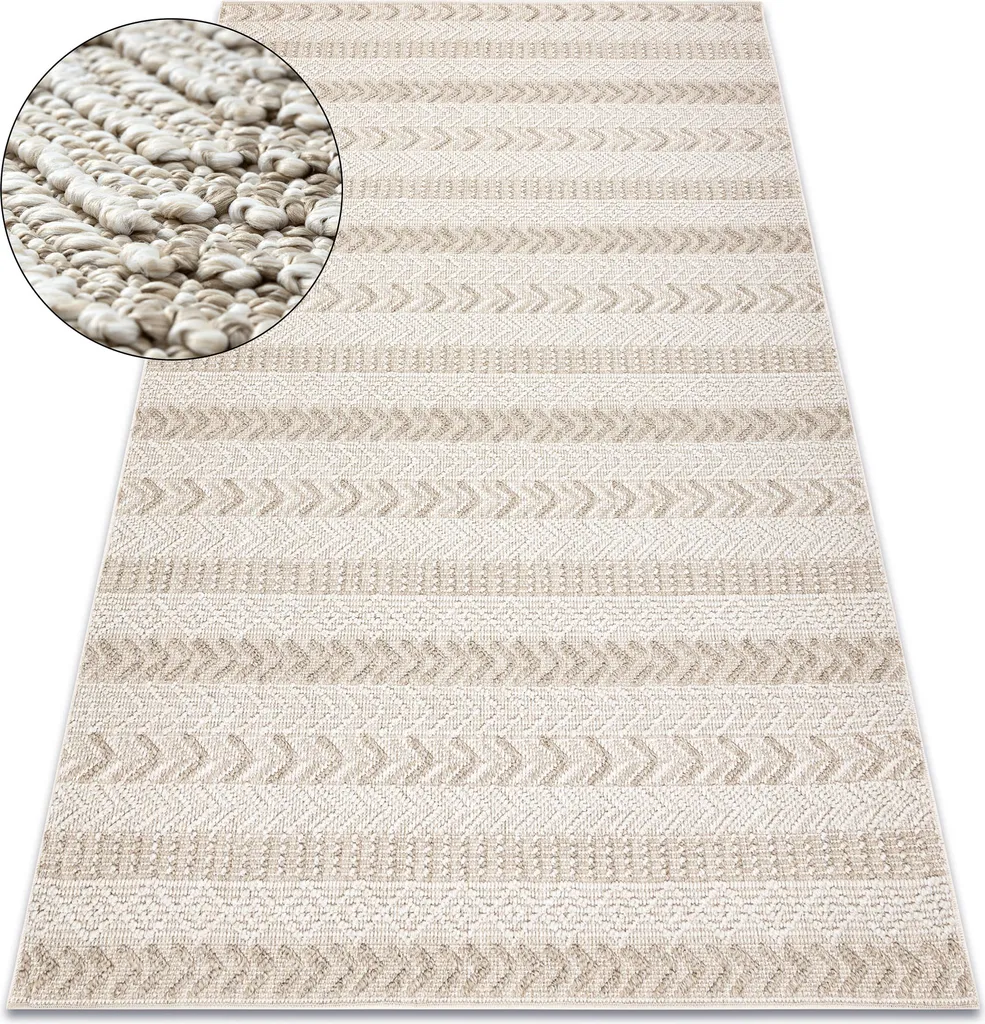 Moquette BOHO JERSEY beige 80x150 - Tapis structuré chic pour salon