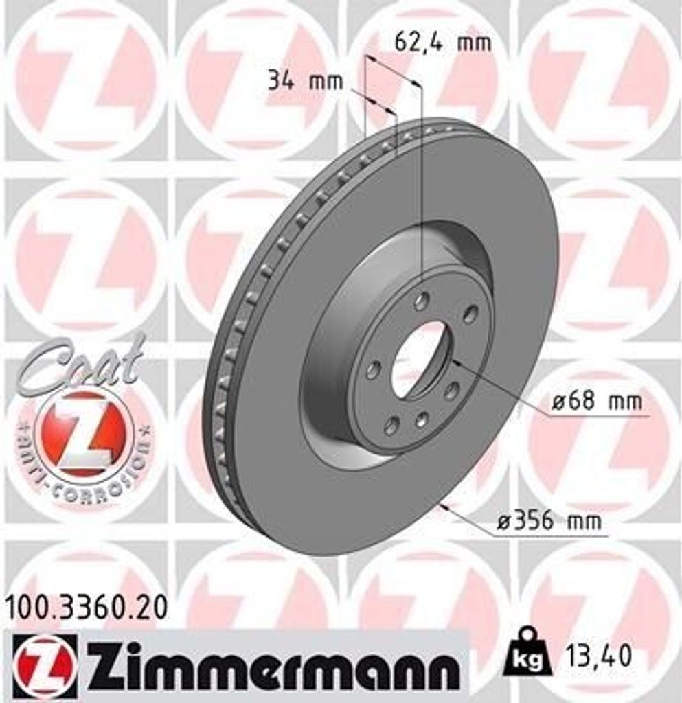 ZIMMERMANN 100.3360.20 - Bremsscheibe für A6 (4G)