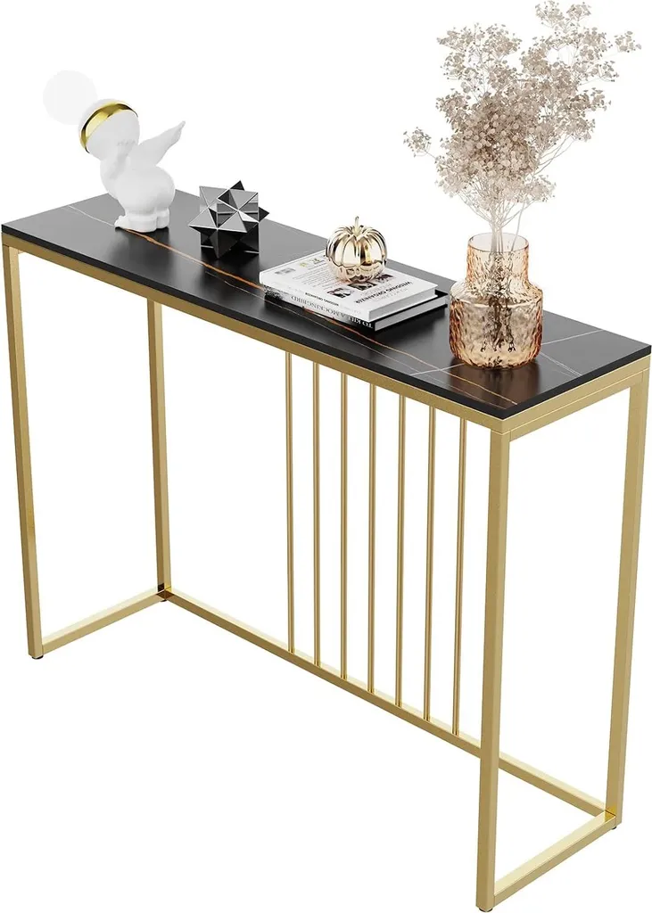 Table d'entrée pratique et console de salon noire pour décoration chic